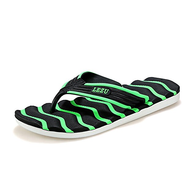  Men's PU Summer Comfort Slippers & Flip-Flops Black / White / Orange / Green