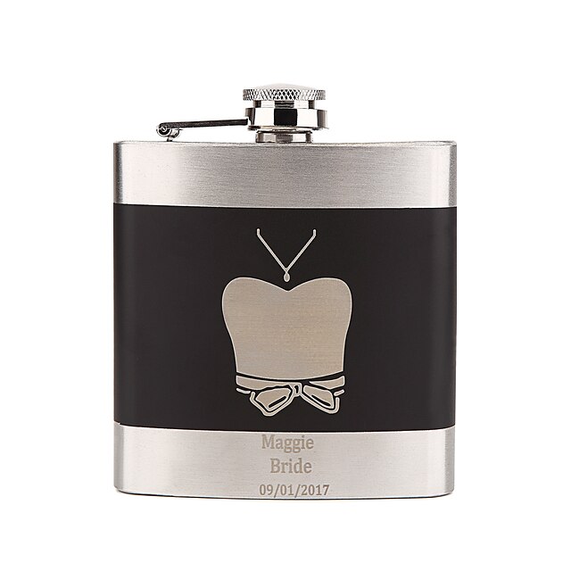  Stainless Steel Hip Flasks Bride Bridesmaid Couple Parents Wedding Valentine