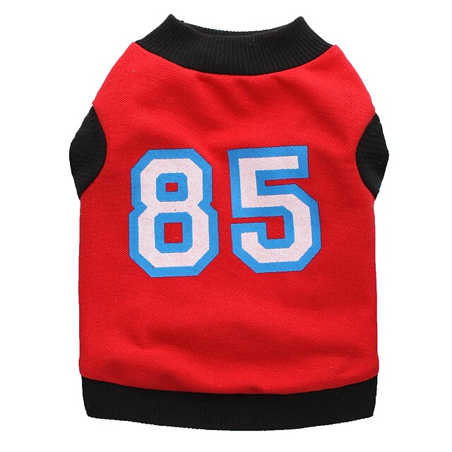  Cat Dog Shirt / T-Shirt Jersey Vest Letter & Number Fashion Dog Clothes Black Red Costume Terylene XS S M L