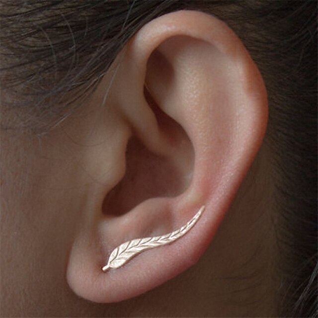  Stud Earrings Climber Earrings For Women's Casual Daily Alloy Leaf Gold Silver