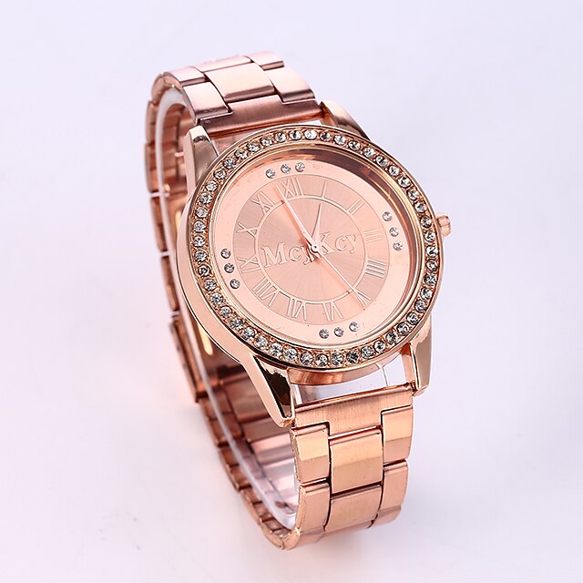  Women's Fashion Watch Quartz Stainless Steel Silver / Gold / Rose Gold Casual Watch Analog Luxury Sparkle - Golden Rose Gold Silver One Year Battery Life / Tianqiu 377