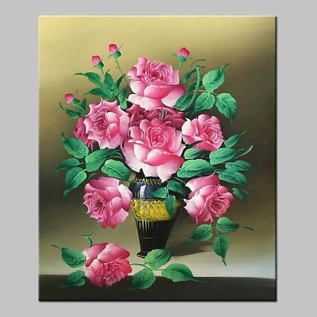  Peinture à l'huile de fleur peinte à la main sur toile photo abstraite moderne d'art mural avec cadre étiré prêt à accrocher