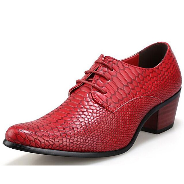  Homens Sapatos Confortáveis Sintéticos Outono / Inverno Oxfords Vermelho / Marron / Preto / Festas & Noite / Festas & Noite