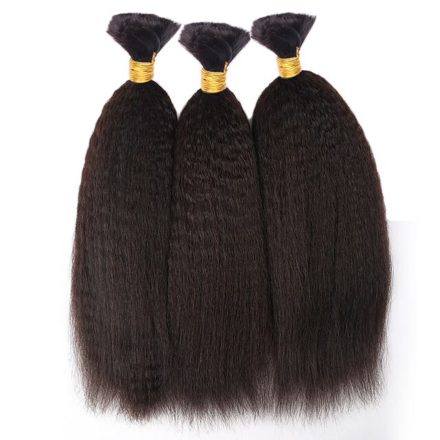  3 δεσμίδες Υφαντά μαλλιών Μογγολική Ίσιο Επεκτάσεις ανθρώπινα μαλλιών Υφάνσεις ανθρώπινα μαλλιών / 8A / Ίσια