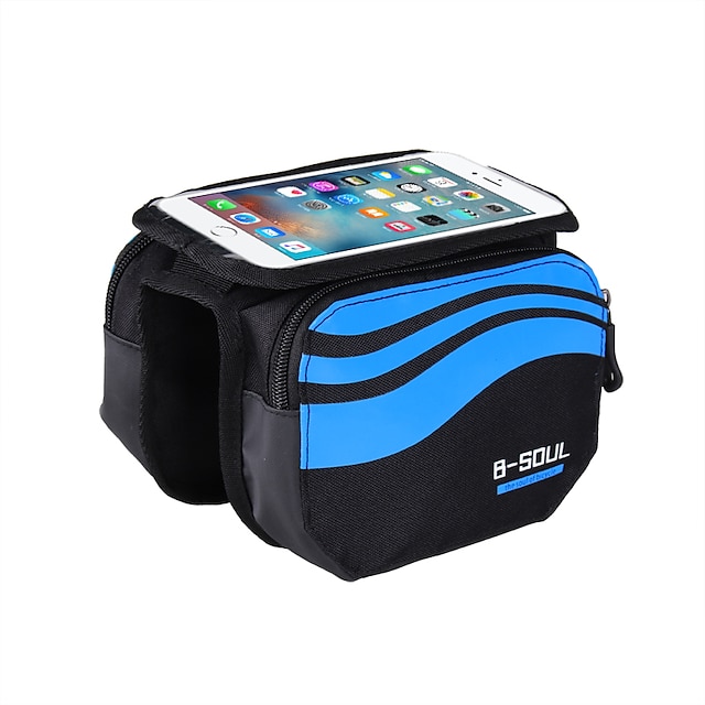  B-SOUL Bolsa Celular Bolsa para Quadro de Bicicleta Sensível ao Toque Resistente ao Choque Suporte iPhone Bolsa de Bicicleta Náilon Bolsa de Bicicleta Bolsa de Ciclismo iPhone X / iPhone XR / iPhone