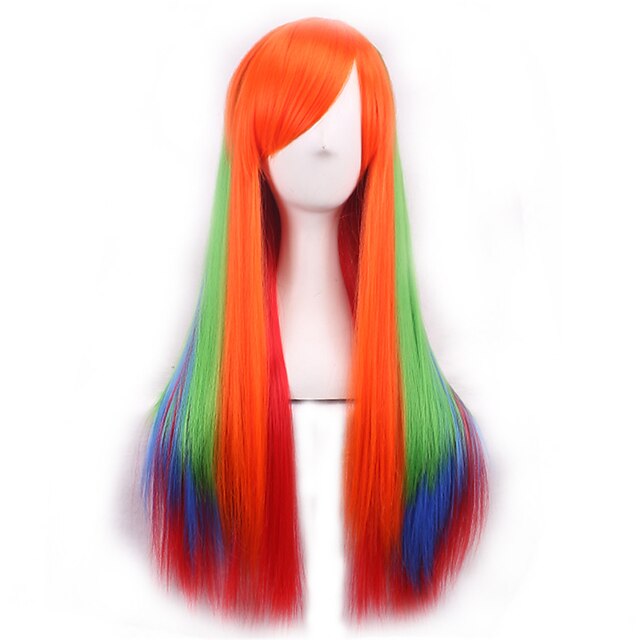  Damen Synthetische Perücken Kappenlos Glatt Yaki-Stil Gefärbte Haarspitzen (Ombré Hair) Cosplay Perücke Lolita Perücke Kostüm Perücken