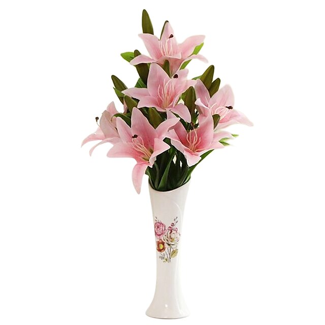  1 Une succursale Soie Tulipes Fleur de Table Fleurs artificielles