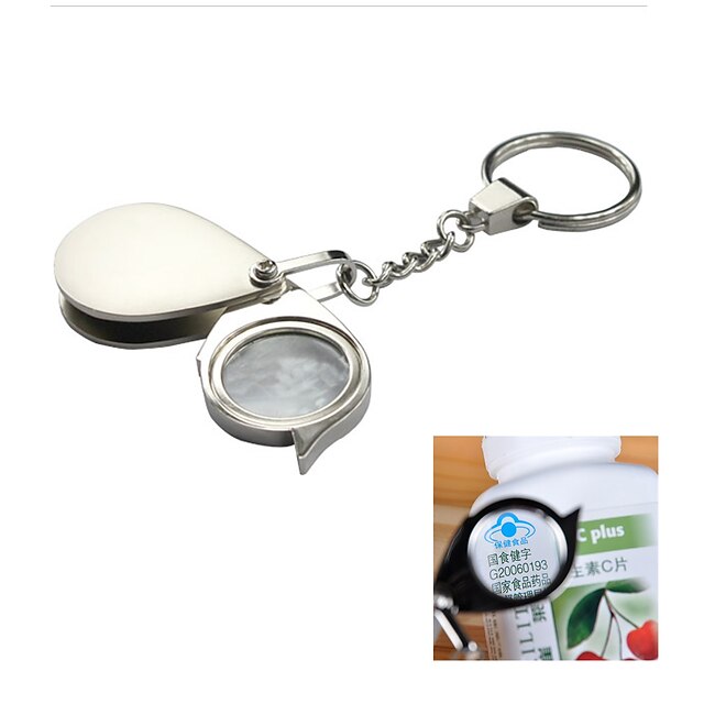 5X Mini Portable Folding Eye Magnifying Glass Stainless Steel Magnifier