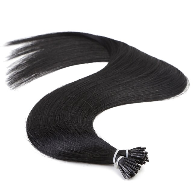  Neitsi Fusion / с I-образным кончиком Расширения человеческих волос Прямой человеческие волосы Remy Натуральные волосы Черный как смоль
