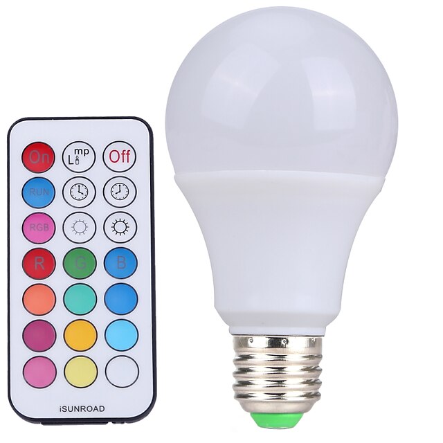  1pc 10 W Bombillas LED de Globo 500 lm E26 / E27 A60(A19) 12 Cuentas LED SMD Regulable Control Remoto Decorativa Blanco Fresco RGB 220-240 V 110-130 V 85-265 V / 1 pieza / Cañas