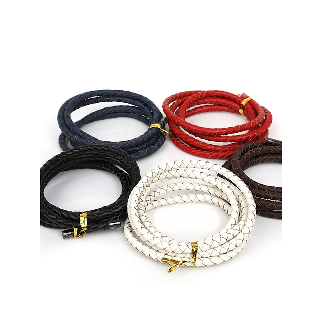  beadia trançados 5 milímetros colares de couro cabo de ajuste& pulseiras de comprimento 1m (5 cores)
