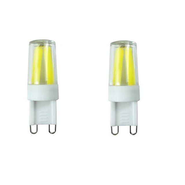  2 W Luci LED Bi-pin 150-180 lm G9 T 4LED Perline LED COB Impermeabile Oscurabile Decorativo Bianco caldo Luce fredda Bianco 220-240 V 110-130 V / 2 pezzi / RoHs