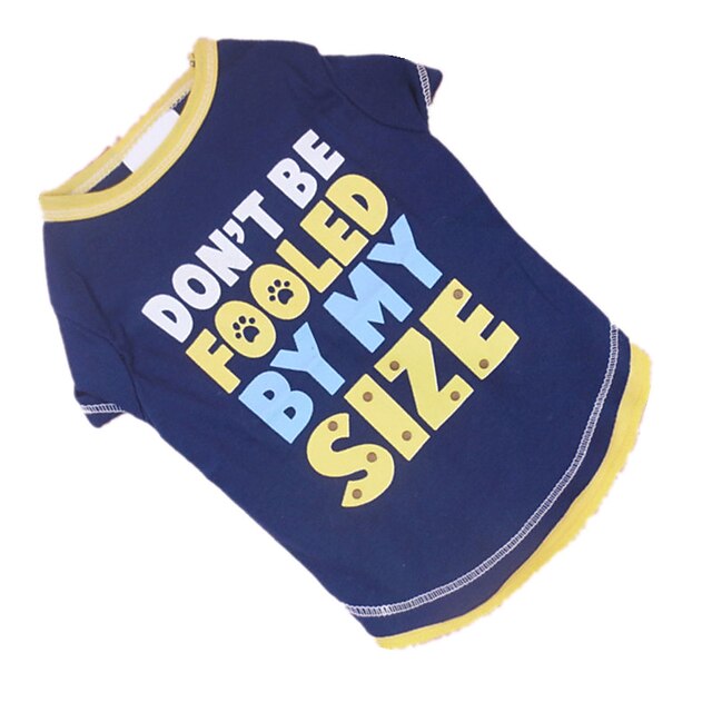  Dog Shirt / T-Shirt Letter & Number Dog Clothes Puppy Clothes Dog Outfits Breathable Blue / Yellow Costume for Girl and Boy Dog Cotton XXS XS S M L