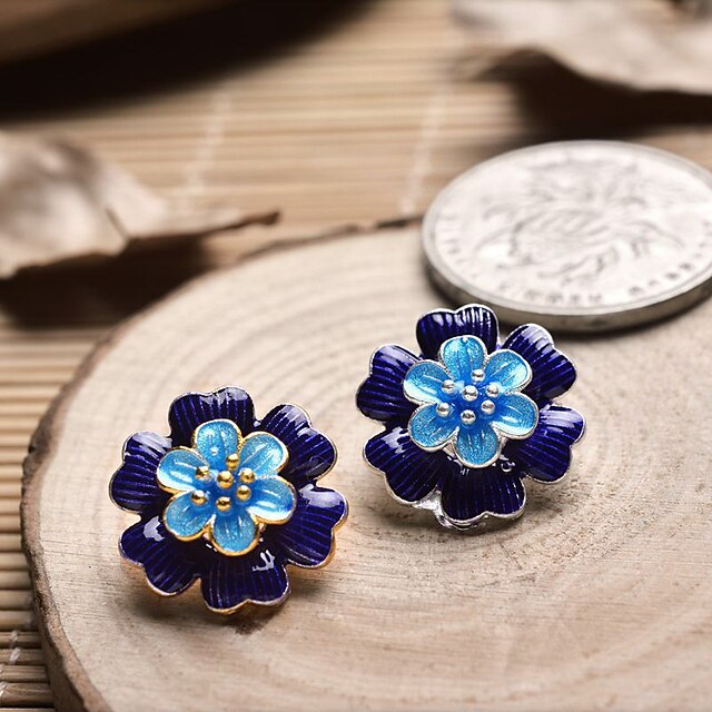  DIY Schmuck blaue Blume Stil Charme