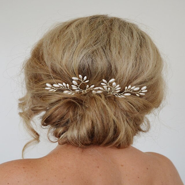  Pérola / Cristal Decoração de Cabelo / Pele de cabelo / Pino de cabelo com Floral 1pç Casamento / Ocasião Especial Capacete