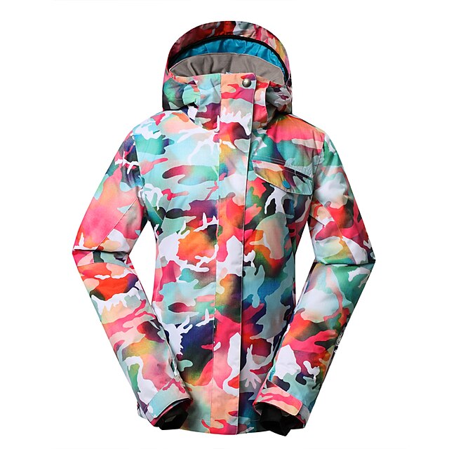  GSOU SNOW® Ski Wear Ski/Snowboard Jackets Women's Winter Wear Polyester Floral / Botanical / Camouflage Winter ClothingWaterproof /