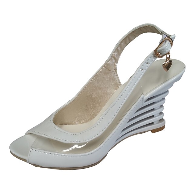  Women's Leatherette Spring / Summer Wedge Heel White / Pink / Blue / Party & Evening / Party & Evening