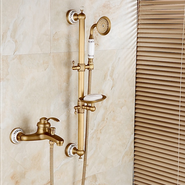 Shower Faucet / Bathtub Faucet - Art Deco / Retro Antique Bronze Centerset Ceramic Valve / Single Handle Two Holes
