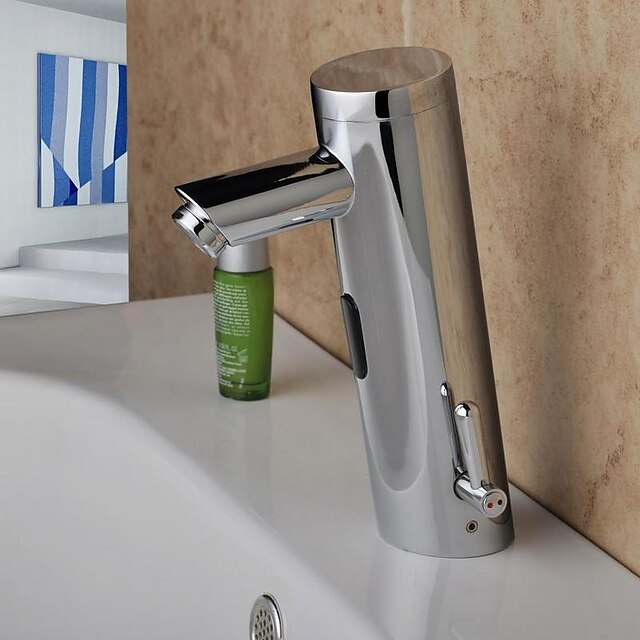  Waschbecken Wasserhahn - berührungslos Chrom Mittellage Hände frei Ein LochBath Taps