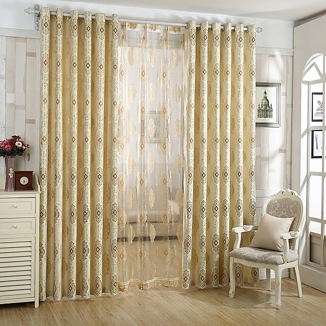  Custom Made Eco-friendly Curtains Drapes Two Panels / Jacquard / Dining Room