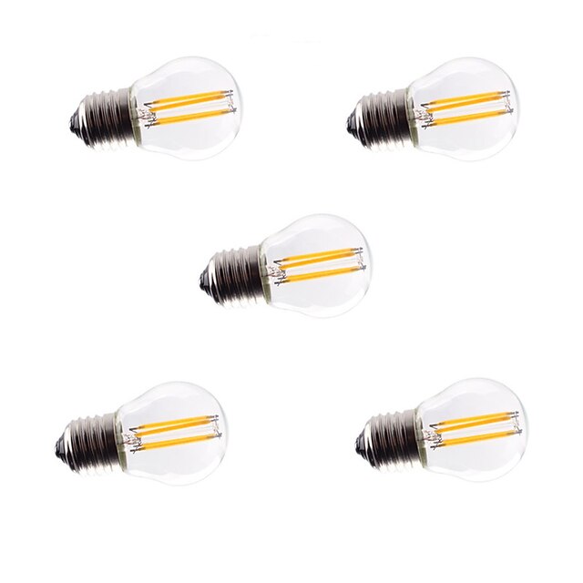  5pcs 4 W Ampoules à Filament LED 360 lm E26 / E27 G45 4 Perles LED COB Intensité Réglable Décorative Blanc Chaud Blanc Froid 220-240 V / 5 pièces / RoHs