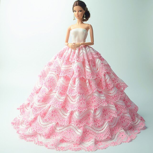  Puppenkleid Party / Abends Für Barbie Spitze Organza Kleid Für Mädchen Puppe Spielzeug
