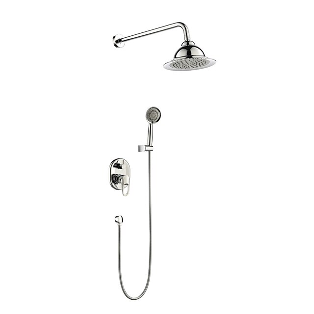  Shower Faucet - Contemporary Chrome Wall Mounted Ceramic Valve