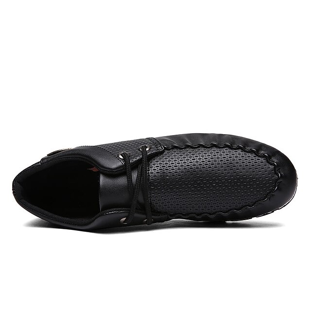  Hombre Oxfords Zapatos Confort Casual Paseo Tul Negro / blanco Blanco Negro Otoño Primavera / EU40