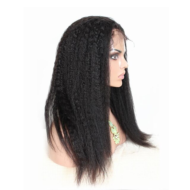  Perruque Cheveux Naturel humain Lace Frontale Cheveux Brésiliens Droit Nature Noir Noir Femme Court Moyen Long Perruque Naturelle Dentelle / Droite