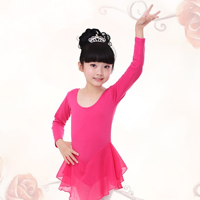  Ballet Dresses Training Cotton / Chiffon Ruched Long Sleeve Natural Dress