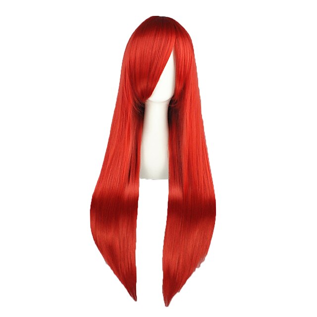  Fairy Tail Elza Scarlet Cosplay Wigs Men's Women's 32 inch Heat Resistant Fiber Red Anime