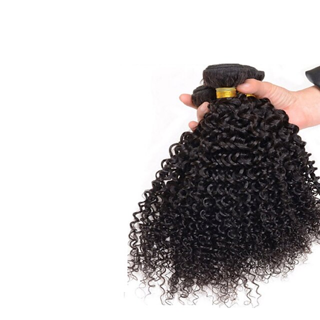  3 svazky Mongolské vlasy Kudrny Afro Curly Weave Přírodní vlasy 300 g Lidské vlasy Vazby Lidské vlasy Vazby Rozšíření lidský vlas / 8A / Kinky Curly