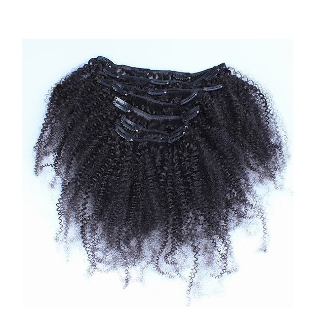  Clip In Human Hair Extensions Afro Kinky Curly 7Pcs/Pack 18 inch 20 inch 22 inch 24 inch 26 inch