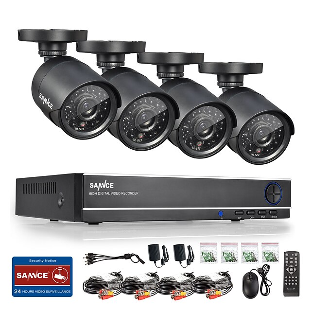  annke 8-канальный системы видеонаблюдения 960H водонепроницаемый видеомагнитофон 900tvl комплекты видеонаблюдения камеры безопасности дома