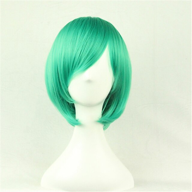  Europe And The United States A Cosine Color Wig BoBo Green 10 Inch High Temperature Short Straight Hair Silk Wig