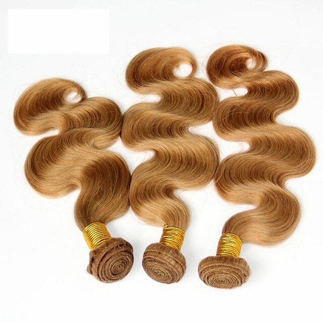  Lot de 3 Cheveux Brésiliens Ondulation naturelle Cheveux Vierges Naturel Tissages de cheveux humains Blond Tissages de cheveux humains Extensions de cheveux Naturel humains / 10A