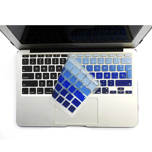  Spanish Language European Version Silicone Keyboard Cover Skin for MacBook Air 11.6/13.3, MacBook Pro 13.3/15.4