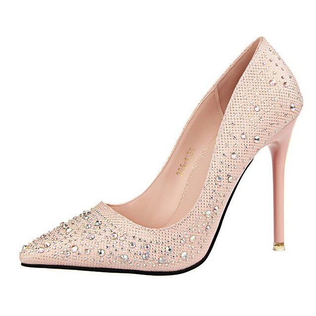  Women's Shoes Leatherette Spring / Summer Comfort Stiletto Heel Sparkling Glitter Blue / Pink / Golden