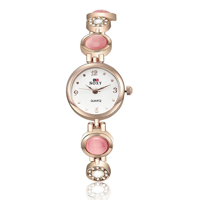  Damen Uhr Armband-Uhr Quartz Legierung Gold Armbanduhren für den Alltag Analog Charme Elegant Modisch Golden