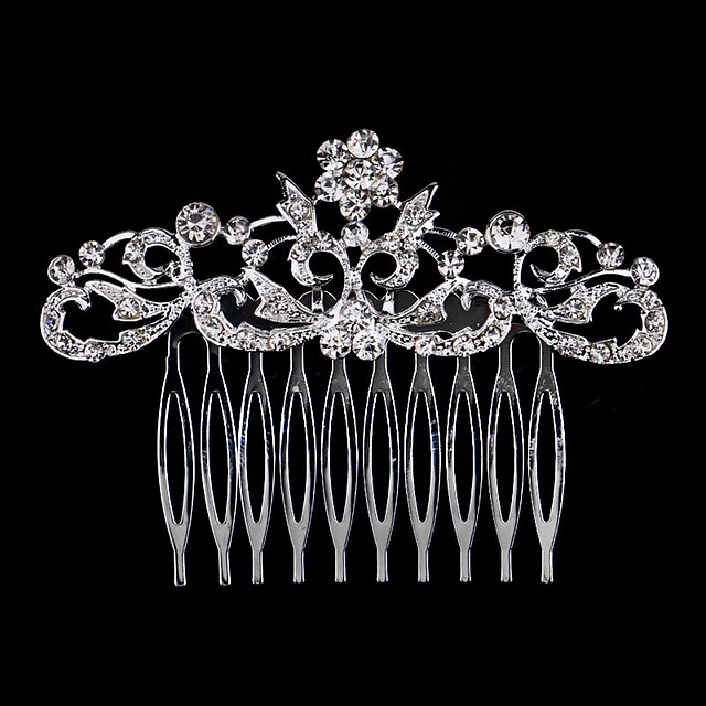  Pearl / Crystal / Rhinestone Hair Combs with 1 Wedding / Special Occasion / Casual Headpiece