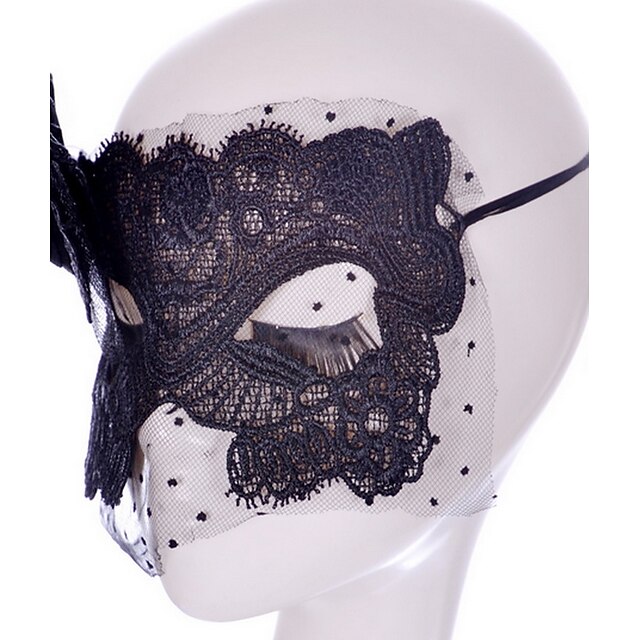  Sey Stil schwarz / weißer Spitze Maske für Halloween Partydekoration Masker Maskerade