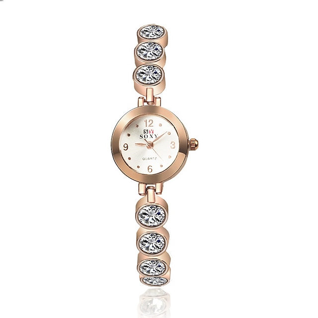  Mulheres Bracele Relógio Quartzo Dourada Relógio Casual Analógico Amuleto Elegante Fashion - Dourado