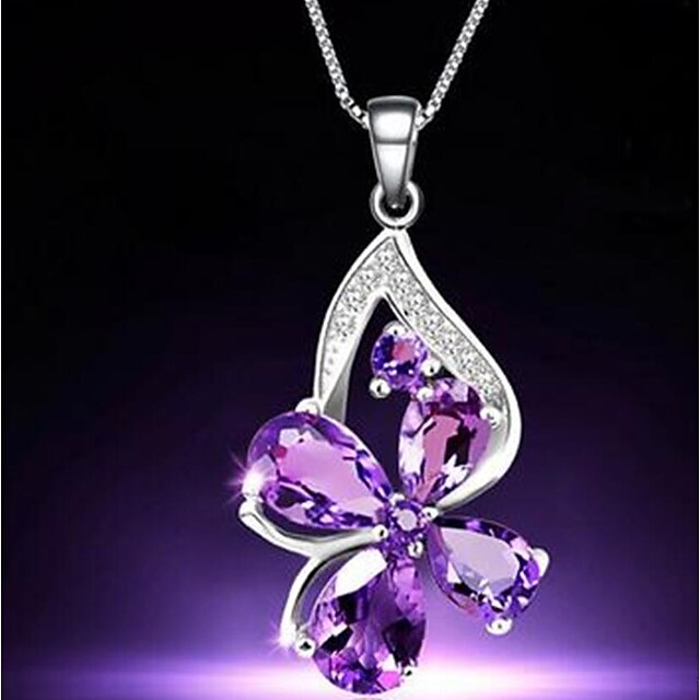  Feminino Borboleta Animal Trevo de Quatro Folhas Sensual Colares com Pendentes Cristal Liga Colares com Pendentes , Diário Casual