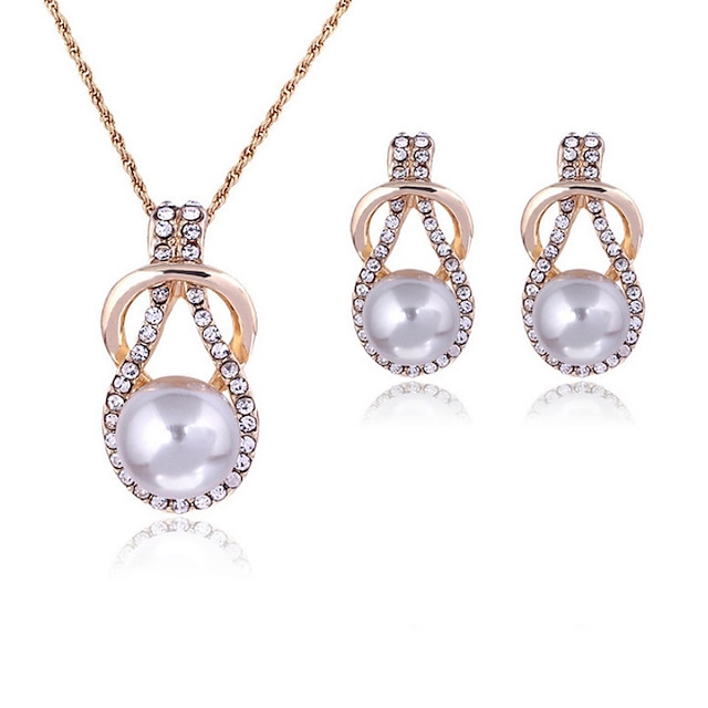  Women's Jewelry Set Necklace / Earrings Adjustable Earrings Jewelry White For Wedding Party Daily Casual