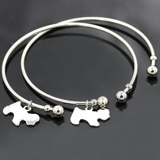  Women's Bracelet Bangles Cuff Bracelet Dog Animal Fashion Bracelet Jewelry Silver / Rose Gold For Wedding
