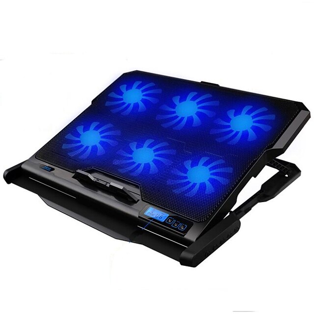  LED Screen 6 Fans Adjustable Cooler Cooling Pad laptop cooling stand