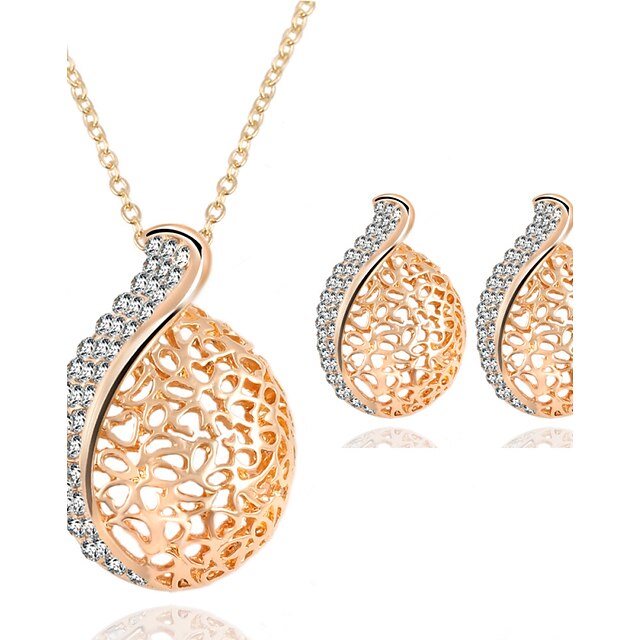  Women's AAA Cubic Zirconia Jewelry Set European Earrings Jewelry Gold For Daily