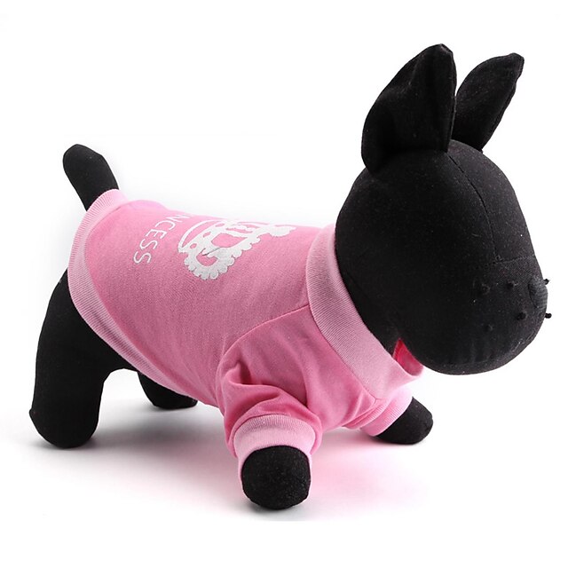  Gato Perro Camiseta Ropa para cachorros Tiaras y Coronas Moda Ropa para Perro Ropa para cachorros Trajes De Perro Transpirable Rosa Disfraz para perro niña y niño Algodón XS S M L