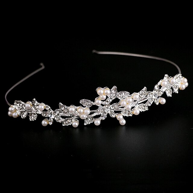  Imitation Pearl / Rhinestone / Alloy Headbands with 1 Wedding Headpiece