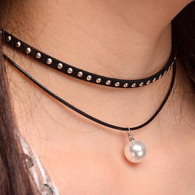  Women's Tassel Vintage Cute Party Casual Fashion Choker Necklace Pearl Alloy Choker Necklace , Party Daily Casual
